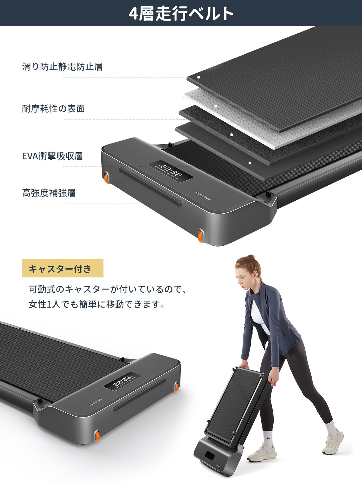 KingSmith WalkingPad Z1 ルームランナー 家庭用 電動 ウォーキングマシン
